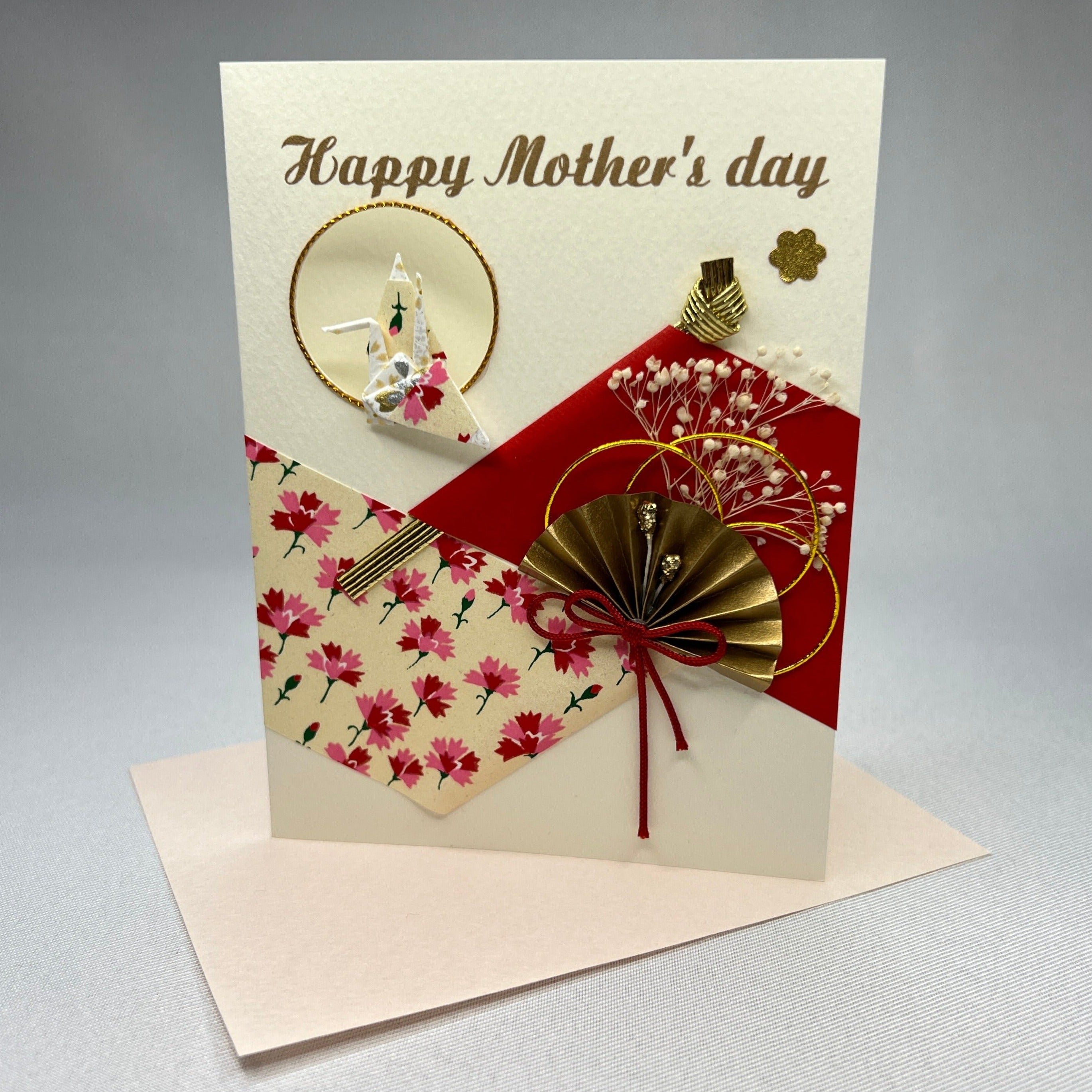 Handmade Greeting Card "Red Crane (Mother's Day)