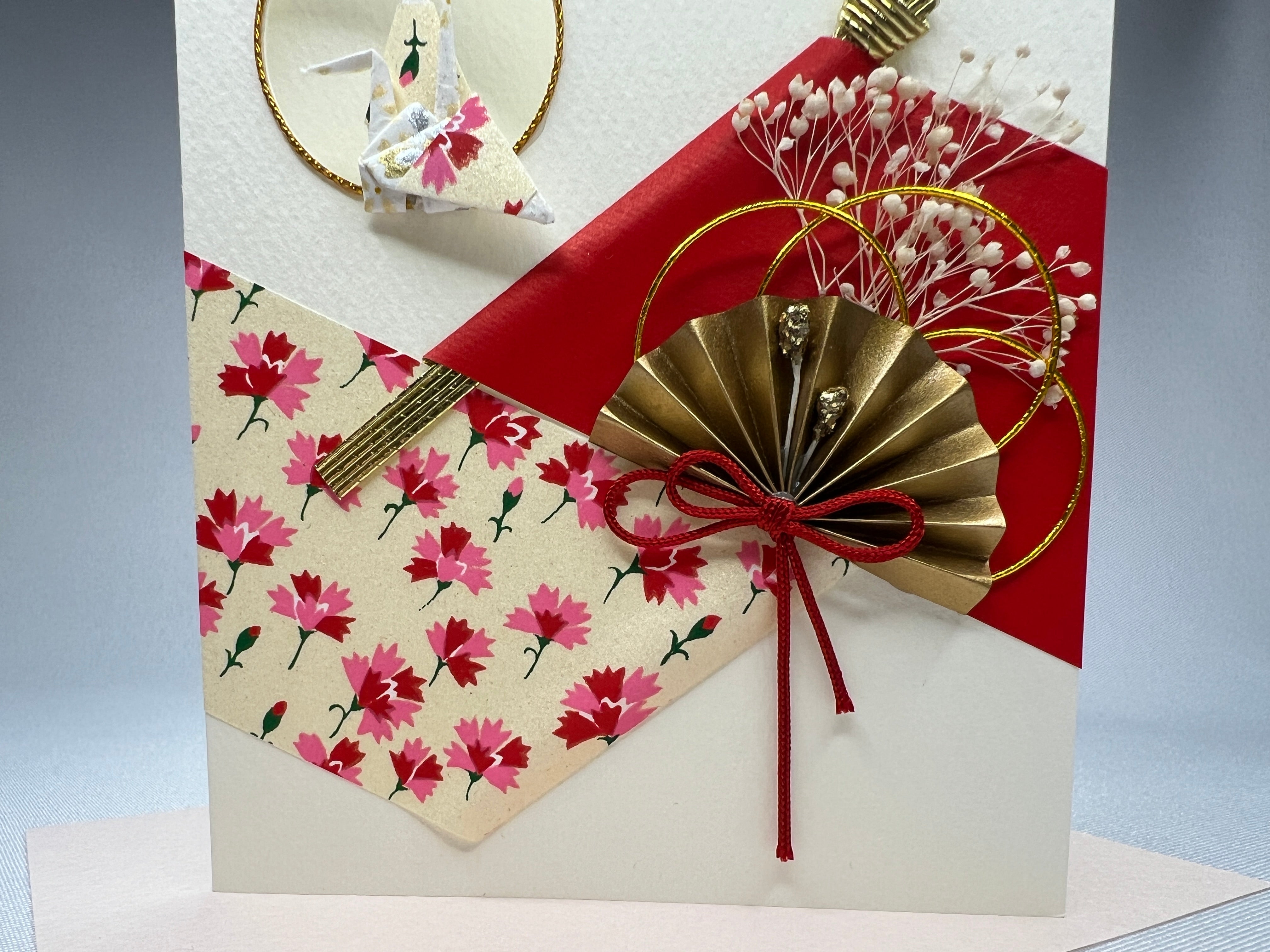 Handmade Greeting Card "Red Crane (Mother's Day)