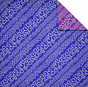 Stripe Karakusa 唐草 / Navy & Purple (Cotton)