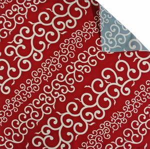 Stripe Karakusa 唐草 / Red & Gray (Cotton)