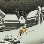 Load image into Gallery viewer, Woodblock Print Post Card (Kambara Snow at Night)
