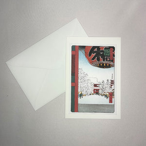 Woodblock Print Post Card (Kinryuzan Temple Asakusa Kaminarimon)