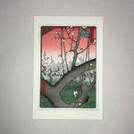 Load image into Gallery viewer, Woodblock Print Post Card (Plum Garden Kameido)
