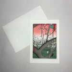 Load image into Gallery viewer, Woodblock Print Post Card (Plum Garden Kameido)
