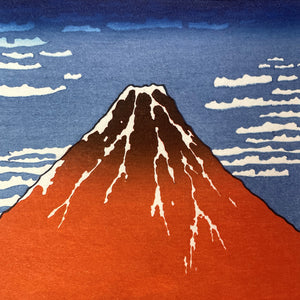 The Red Mt. Fuji (Woodblock Print)