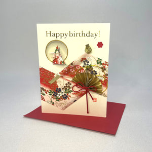 Handmade Greeting Card "Red Crane (Happy Birthday)"