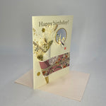 Load image into Gallery viewer, Handmade Greeting Card &quot;Pink Crane (Happy Birthday)&quot;
