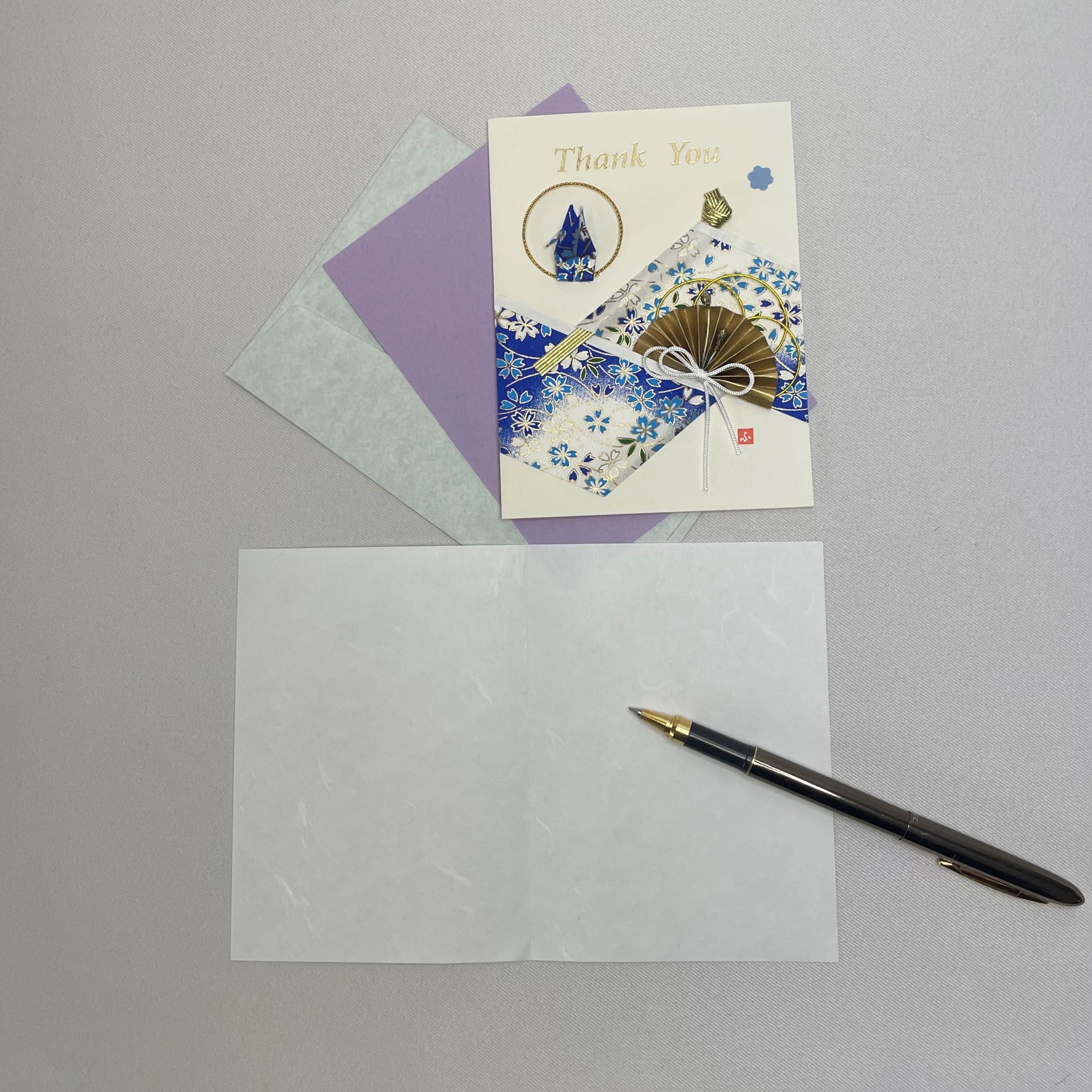 Handmade Greeting Card "Blue Crane (Thank you)"