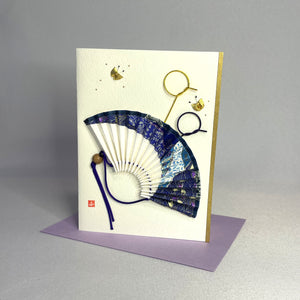 Handmade Greeting Card "Blue Fan"