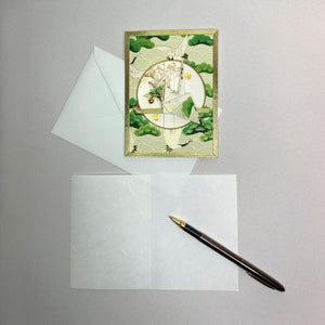 Handmade Greeting Card "Crane & Pine"