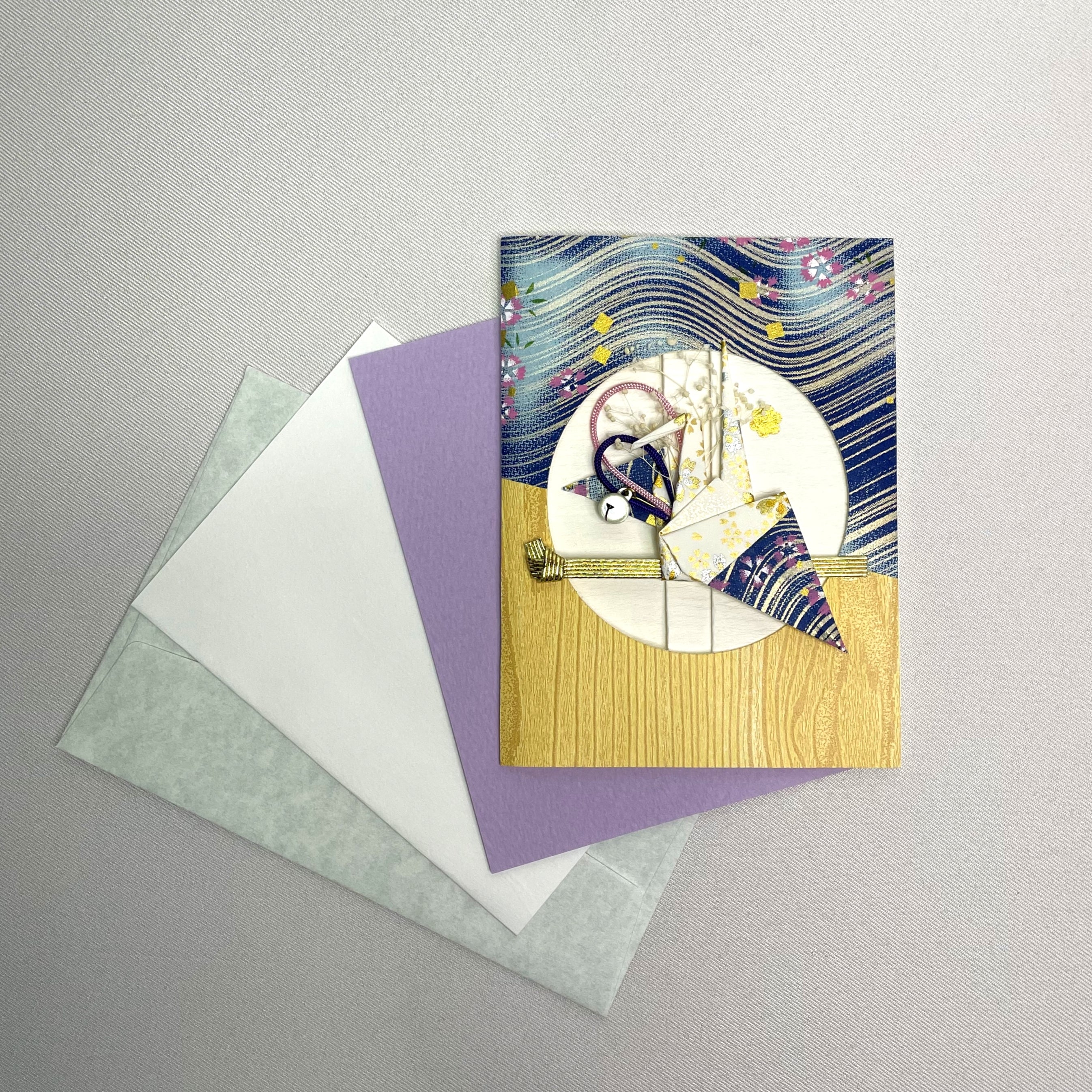 Handmade Greeting Card "Crane & Wave"