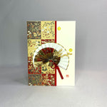Load image into Gallery viewer, Handmade Greeting Card &quot;Traditional Fan / Brown&quot;

