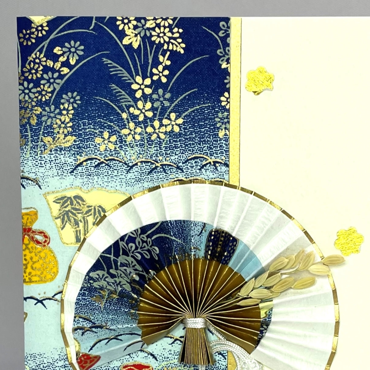 Handmade Greeting Card "Traditional Fan / Blue"
