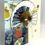 Load image into Gallery viewer, Handmade Greeting Card &quot;Traditional Fan / Blue&quot;
