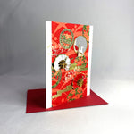 Load image into Gallery viewer, Handmade Greeting Card &quot;Crane &amp; Fan / Red&quot;
