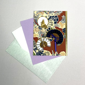 Handmade Greeting Card "Crane & Fan / Brawn"
