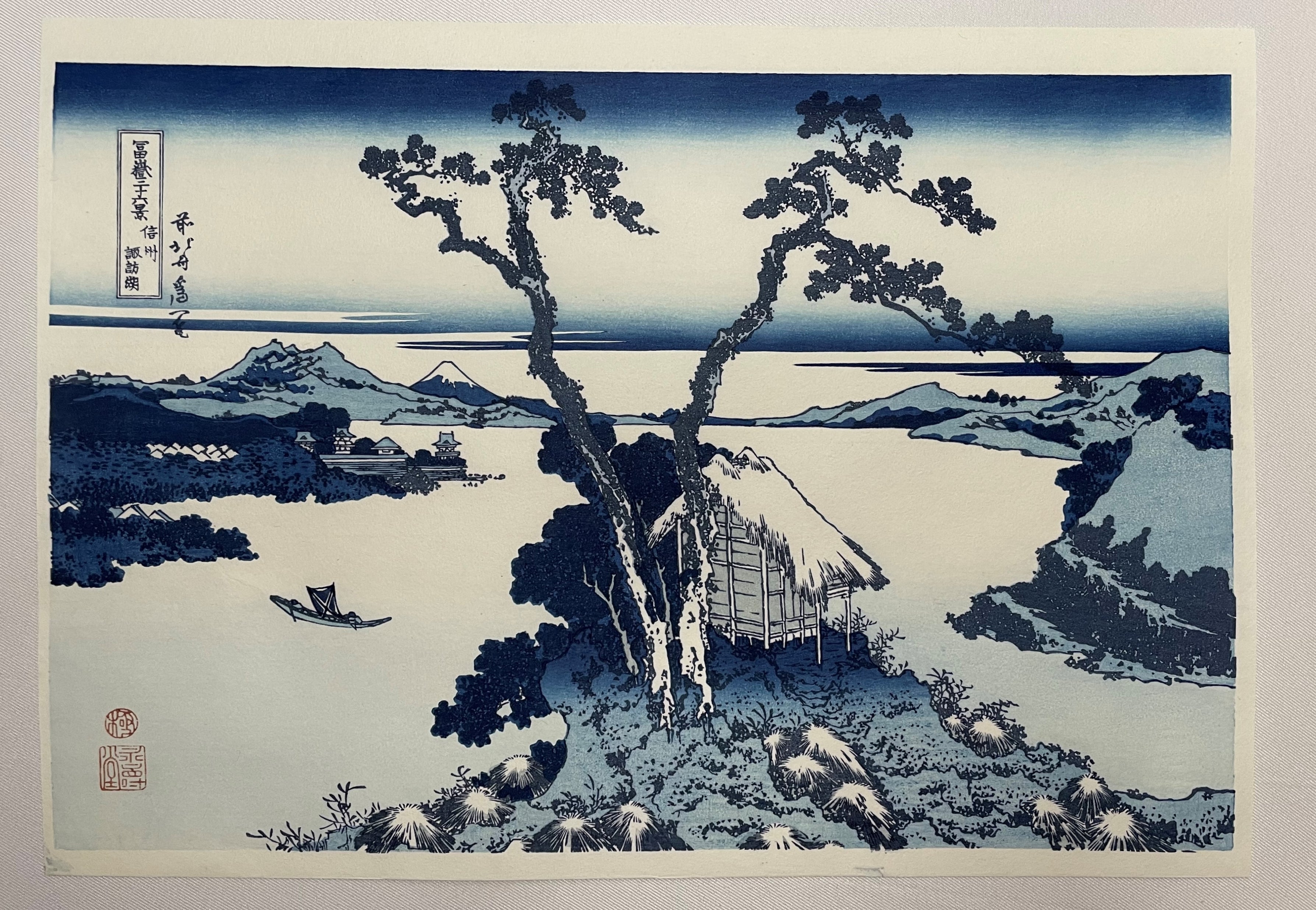 Lake Suwa in Shinano Province (Woodblock Print)