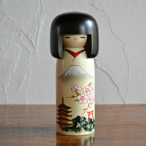Usaburo 卯三郎 Kokesi (Traditional Doll)  "Mt. Fuji / Kimono"